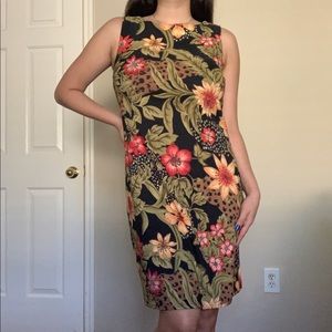 AGB summer floral leopard print dress